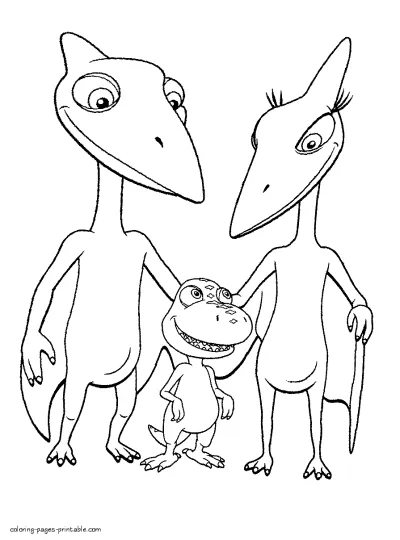 Buddy and his adoptive parents. Coloring pages