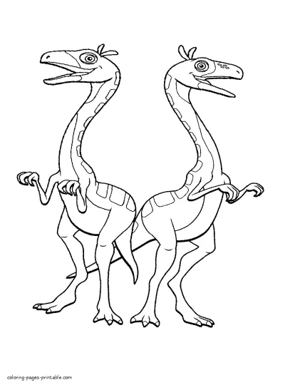 Dinosaur pair coloring page