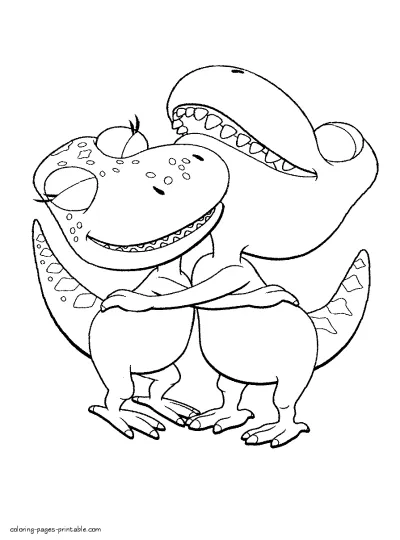 Coloring little dinosaurs for free