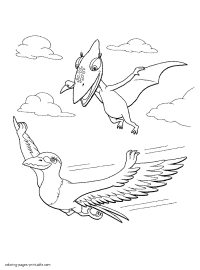 Coloring book with a main Dinosaur Train characters