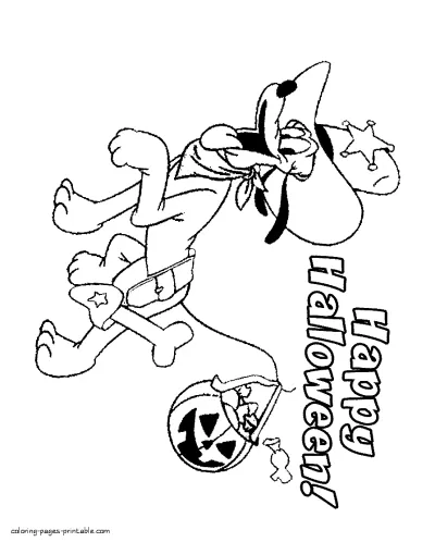 Disney Halloween coloring pages free. Pluto