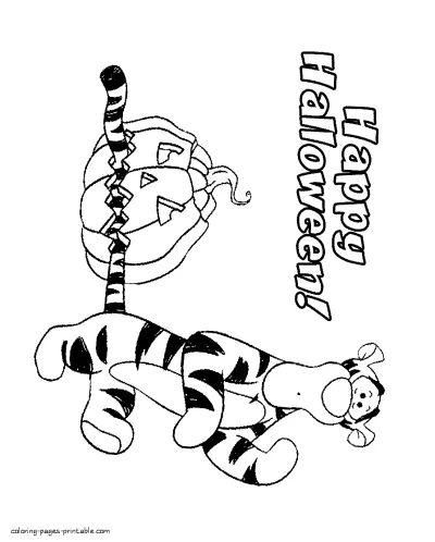 Tigger coloring page. Halloween theme