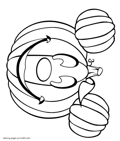 Halloween pumpkin colouring page for child