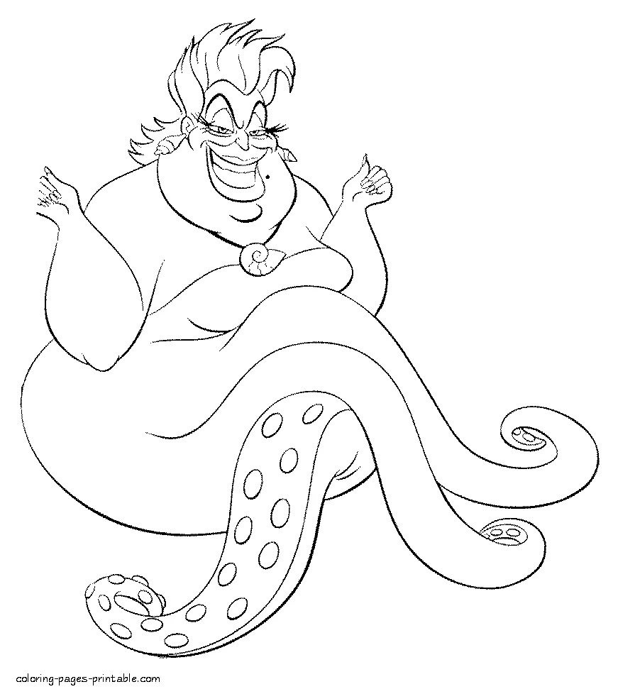 Witch coloring page. Ursula - Disney villain Witch coloring page. Ursula - Disney villain. Download or print it free