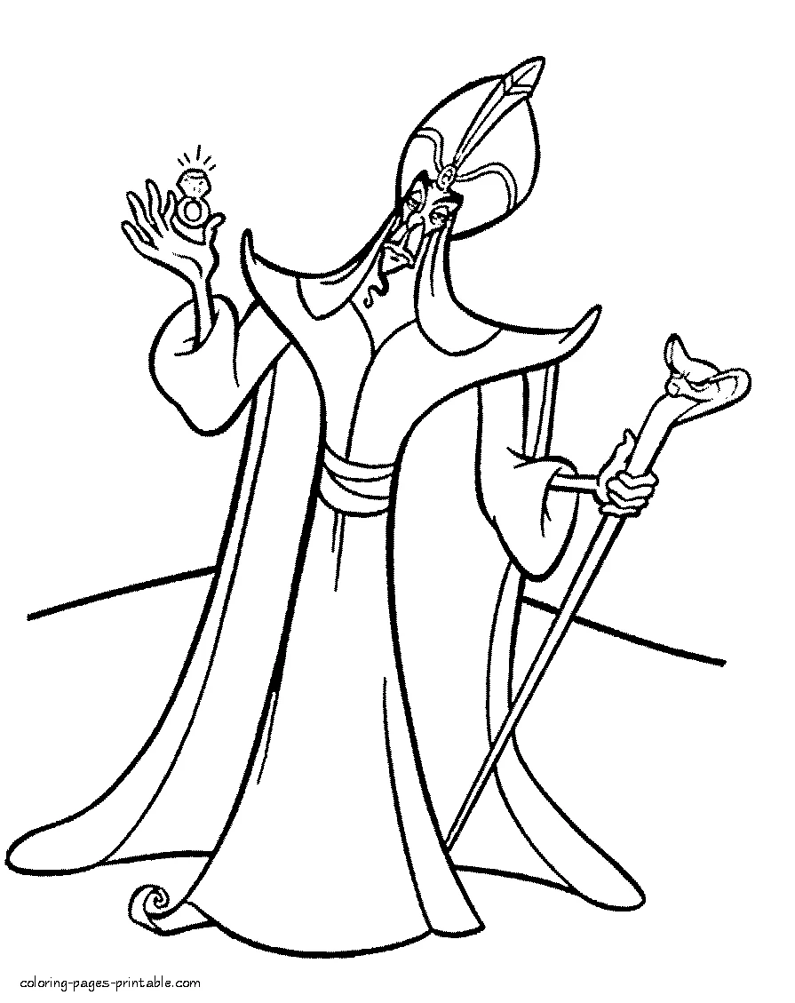 Jafar. Villains coloring pages Jafar. Disney villains coloring pages for free