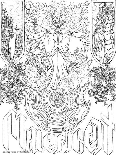 Printable coloring pages Maleficent. Download it free