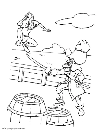 Coloring pages of Disney villains. Captain Hook