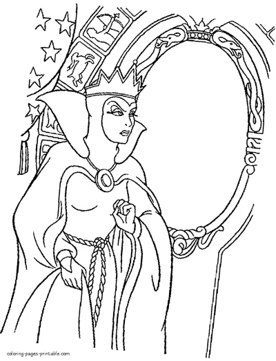 The Evil Queen coloring pages. Disney villains