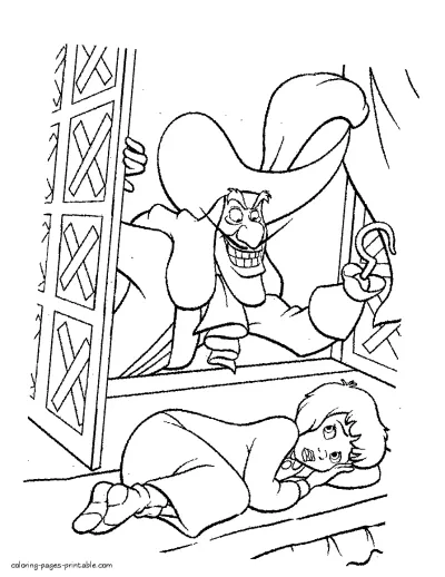 Pirate coloring pages. Disney villains. Captain Hook
