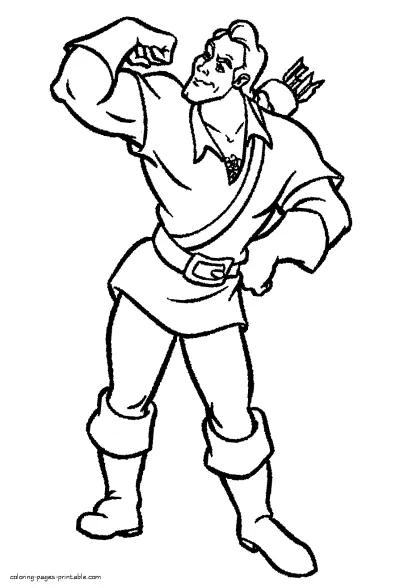 Gaston. Free Disney villains coloring pages