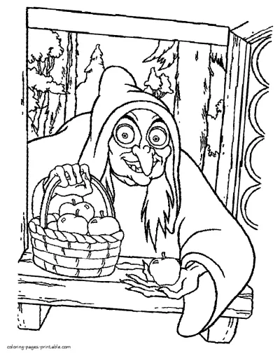 Witch coloring pages. Disney villains