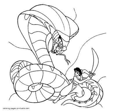 Disney villain from Aladdin - free coloring pages