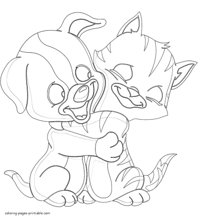 Little pets coloring pages. Dog & cat