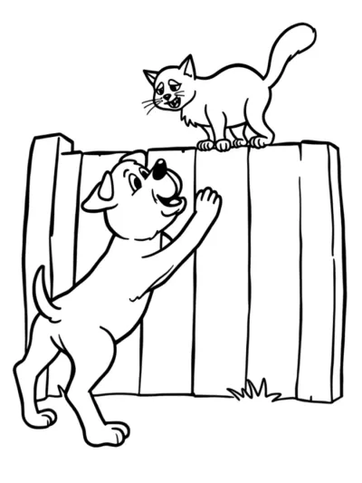 Coloring pages of cats and dogs for free