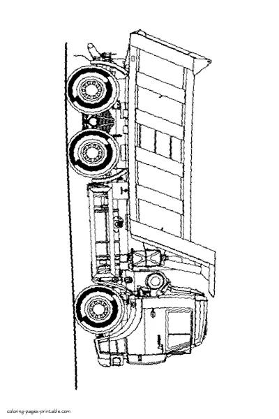 Vehicles free coloring pages. Dump truck