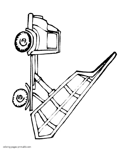 Dump truck page to color with pencils