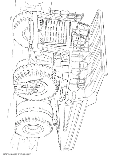 Printable super dump truck coloring page for free