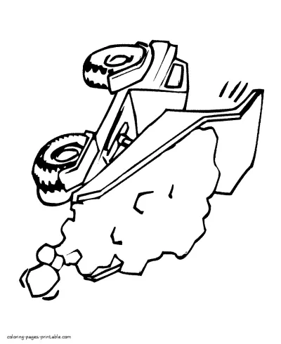 The truck is unloaded coloring page for boys