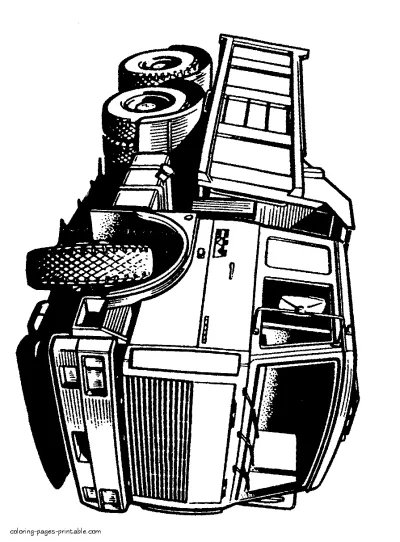 Black and white dump truck pictures to color