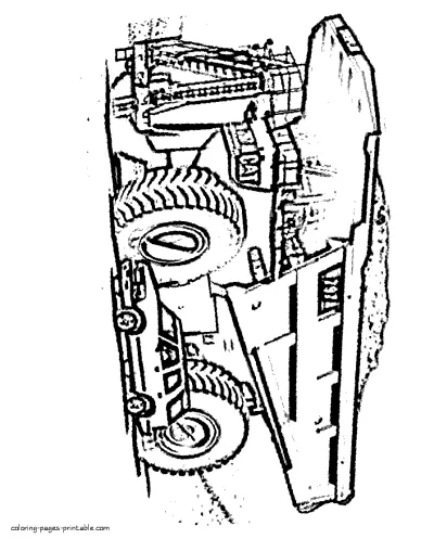 Caterpillar 797F coloring page. Mining dump truck