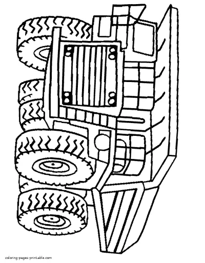 Super big dump trucks. Coloring pages for kids