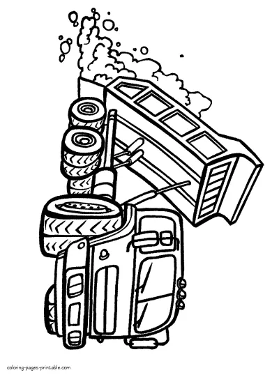 Dumper truck coloring pages for kids