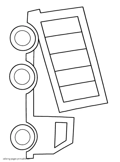 Simple coloring page for little boys. Dump truck