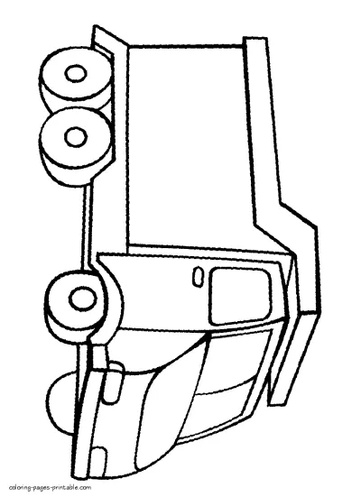 Simple coloring sheets for boys. A dump truck