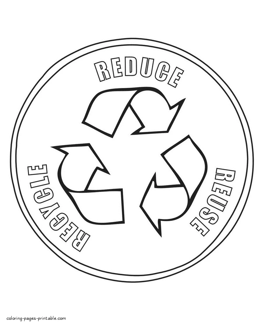 Recycle symbol coloring page Recycle symbol coloring page. Printable