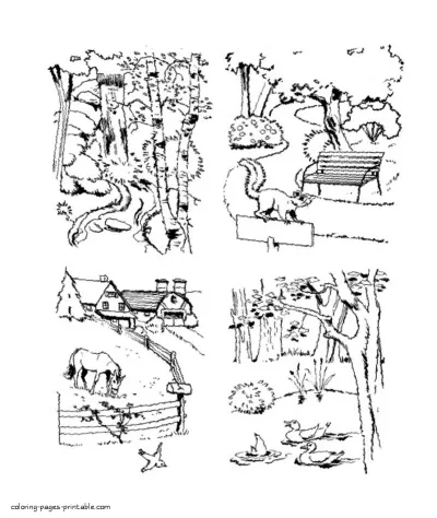 Nature coloring pages. Earth Day