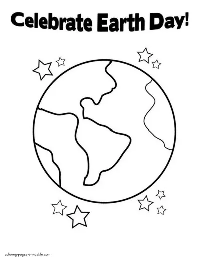 Earth Day celebrating coloring page printable