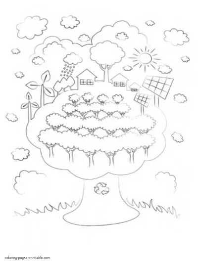 Renewable energy sources coloring pages