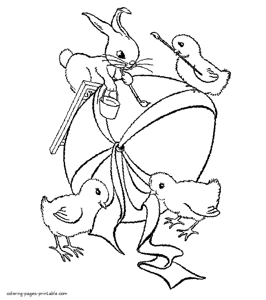 Ester egg decorating Ester egg decorating. Coloring page