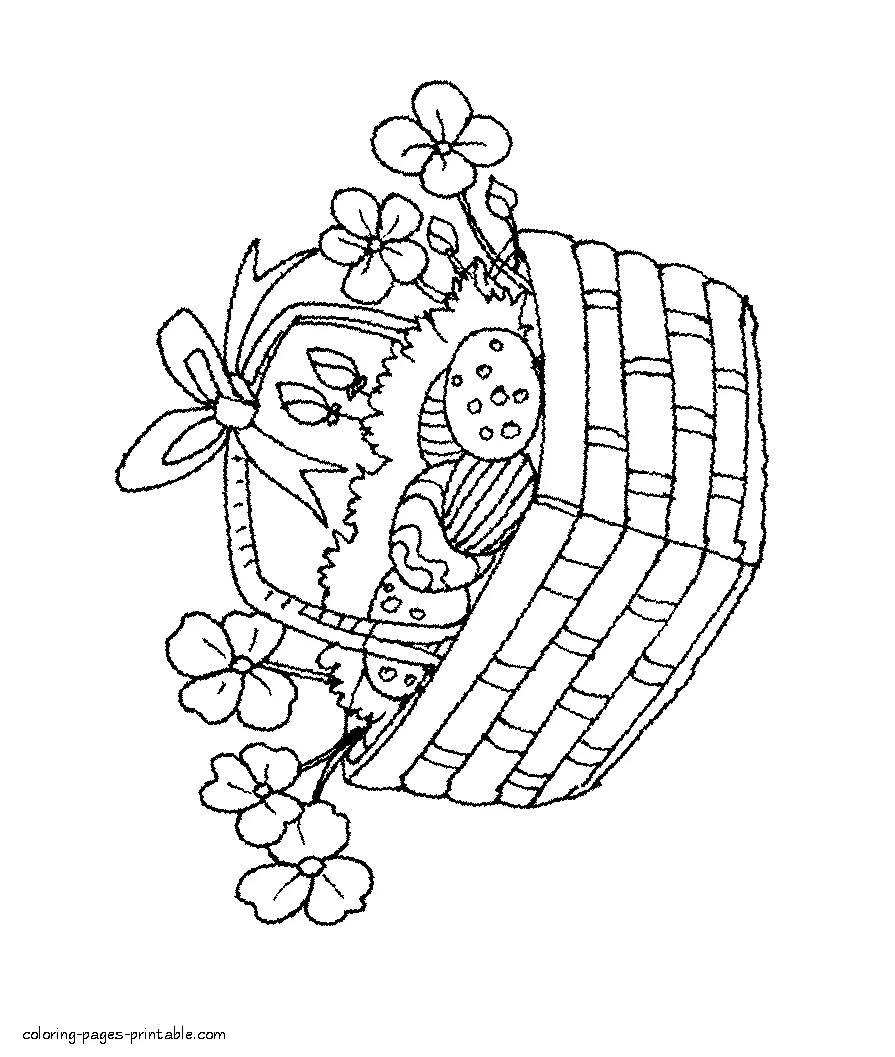 Coloring sheet of full basket for Easter Coloring sheet of full basket for Easter festival
