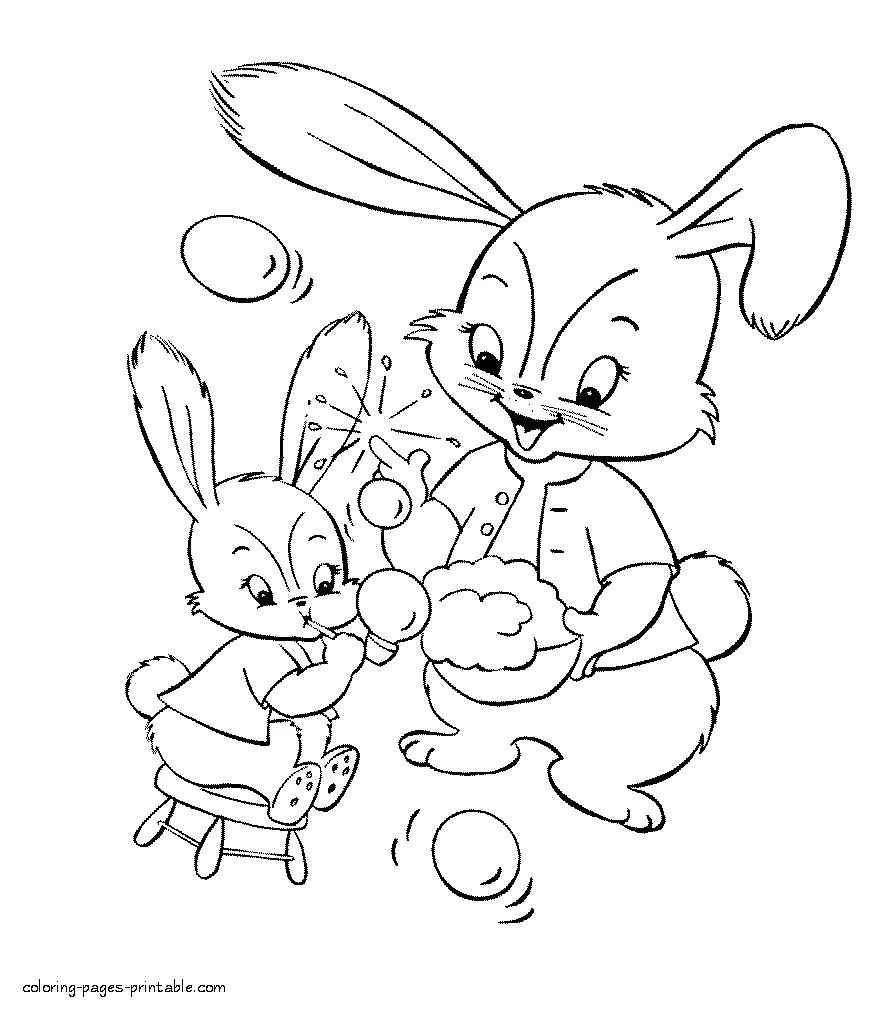 Bunnies coloring book Bunnies coloring book for kids