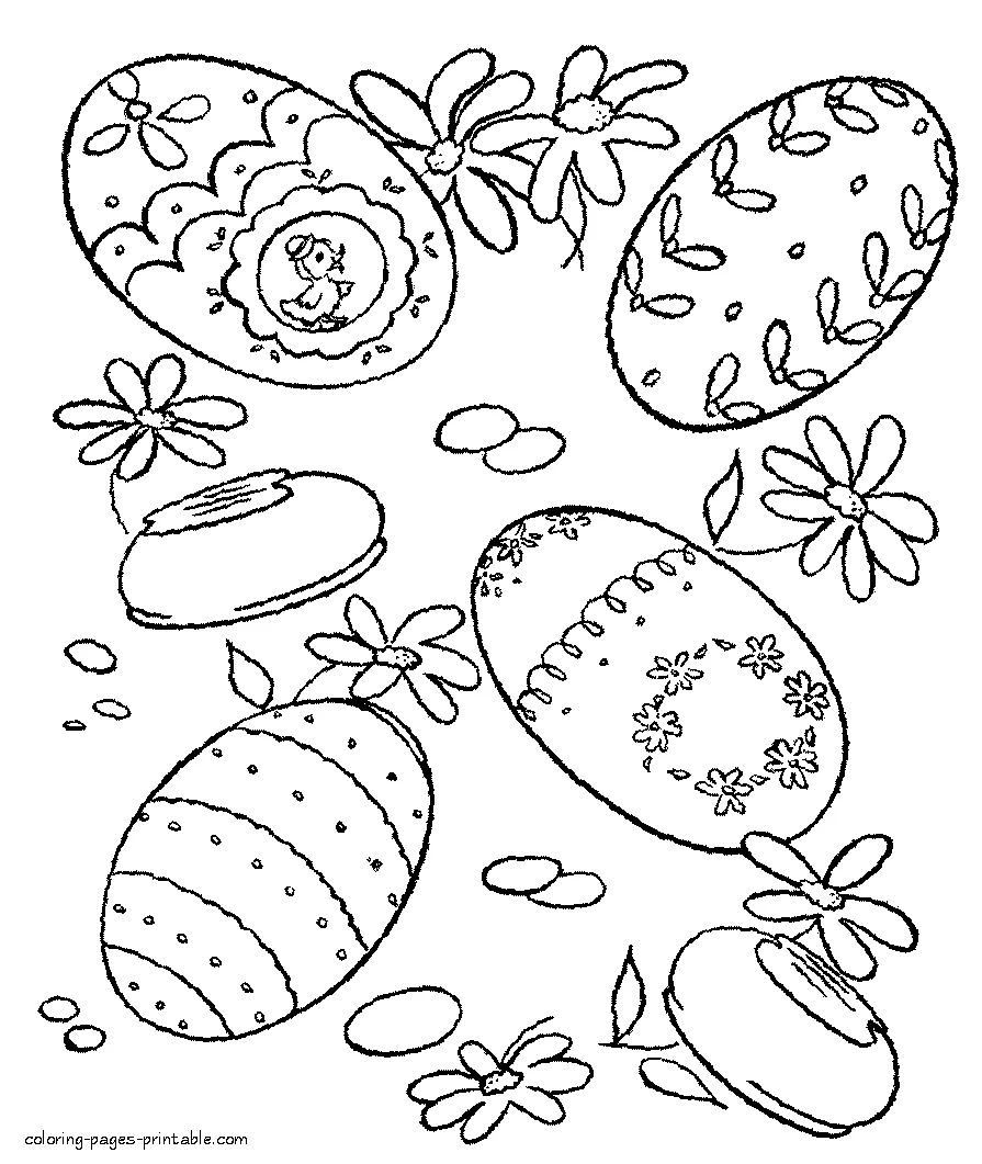 Coloring pages of cute Easter eggs Coloring pages of cute Easter eggs to print