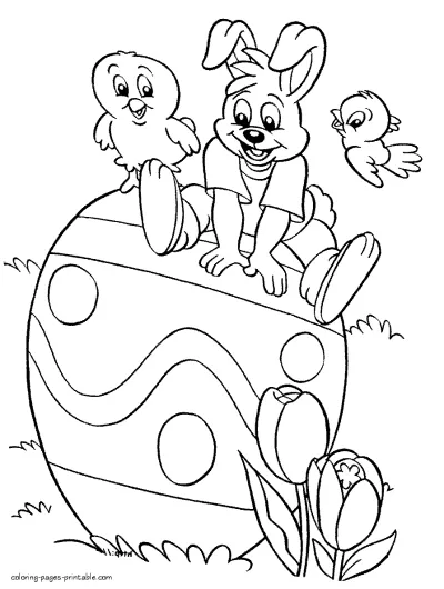 Coloring pages of Easter eggs for printing