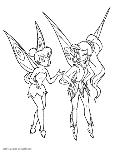 Tinkerbell fairy kids coloring pages