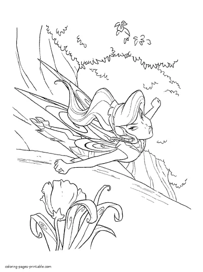 Free downloading flower fairy coloring pages