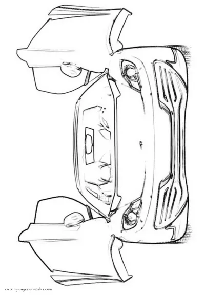 Ferrari with the doors open coloring page