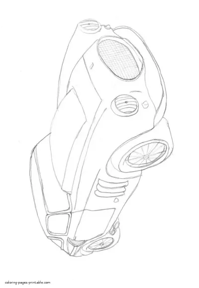 Ferrari colouring page. Retro cars
