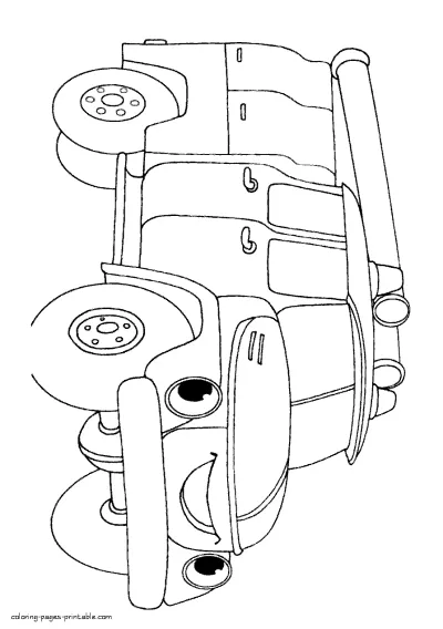 Printable coloring pages for preschool. Fire truck