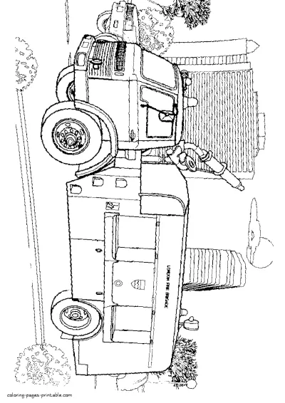 English fire truck coloring page Range Rover, 1965