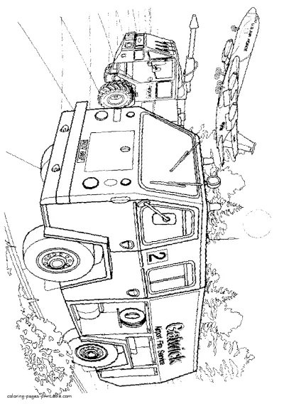 Fire truck IVECO. Coloring sheet for kids