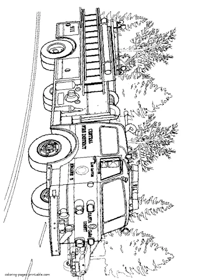 Printable fire truck coloring pages. American LaFrance