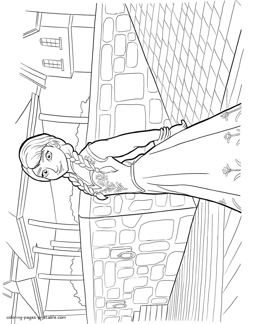 Frozen coloring pages Anna Frozen animation coloring pages Anna