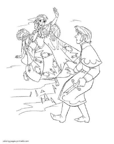 Elsa Frozen coloring page for girls