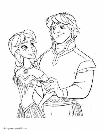Frozen coloring book. Anna and Kristoff
