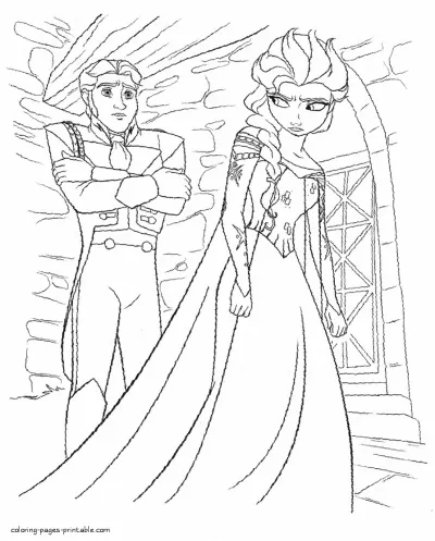 Free Frozen coloring pages Elsa