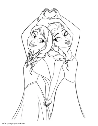 Anna Elsa coloring pages. Frozen
